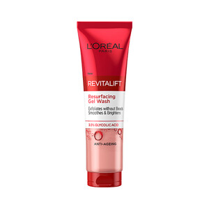 ژل شستشوی صورت لایهبردار و ضد پیری لورآل حاوی گلیکولیک اسید مدل Revitalift Resurfacing حجم 150 میل