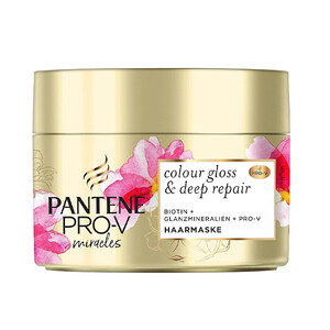 ماسک موی ترمیم‌کننده و درخشان‌کننده پنتن حاوی بیوتین و مواد معدنی مخصوص موهای رنگ‌شده مدل Colour Gloss &amp; Deep Repair حجم 300 میل