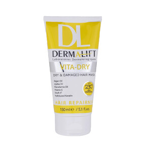 ماسک موی مغذی و آبرسان درمالیفت ترمیم‌کننده مخصوص موهای خشک و آسیب‌دیده مدل Vita-Dry حجم 150 میل