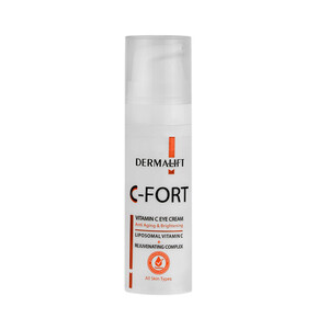 کرم دور چشم ضد تیرگی و روشن‌کننده درمالیفت حاوی ویتامین C مدل C-Fort حجم 15 میل