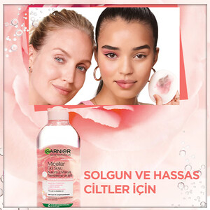 میسلار واتر گارنیه Rose Water، پاکسازی، رطوبت‌رسانی و روشن‌کنندگی 400 میل