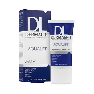 ژل کرم آبرسان و مرطوبکننده درمالیفت مخصوص پوستهای خشک و حساس مدل Aqualift حجم 50 میل