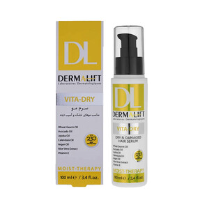 سرم موی ترمیمکننده و درخشانکننده درمالیفت مخصوص موهای خشک و آسیبدیده مدل Vita-Dry حجم 100 میل