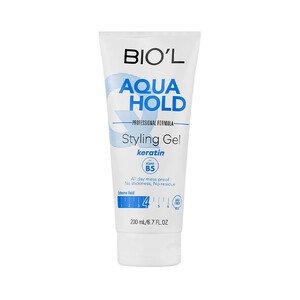 ژل حالت دهنده قوی موی سر بیول مدل Aqua Hold حاوی کراتین و ویتامین B5 حجم ۲۰۰ میل