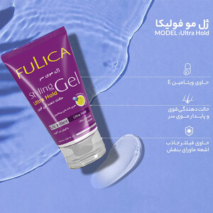 ژل حالت دهنده قوی مو فولیکا مدل Ultra Hold حاوی فیلتر UV و ویتامین‌های A و E حجم ۱۵۰ میل