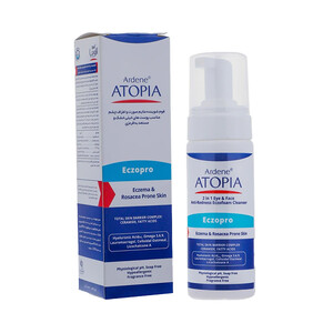 فوم شوینده ملایم صورت و اطراف چشم آردن آتوپیا مدل Eczopro مناسب پوست‌های خیلی خشک و مستعد قرمزی حجم ۱۵۰ میل