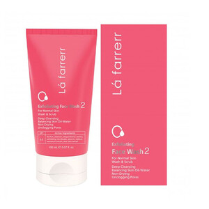 ژل شستشوی صورت لایه بردار لافارر مدل FACE WASH 2 مناسب پوست معمولی و انواع پوست حجم ۱۵۰ میل