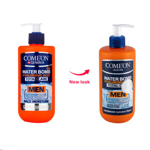 کرم آبرسان صورت و بدن کامان مدل Water Bomb Total Care مخصوص آقایان حاوی هیالورونیک اسید و Q10 حجم ۵۰۰ میل