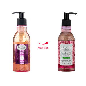 ژل شستشو صورت دیپ سنس حاوی گلاب ارگانیک و رز فرانسوی مناسب انواع پوست حجم ۲۵۰ میل