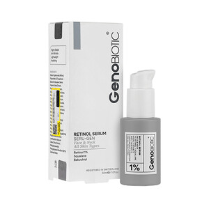 سرم رتینول ژنو بایوتیک جوان کننده و افزایش صافی پوست مناسب صورت و گردن حجم ۳۰ میل