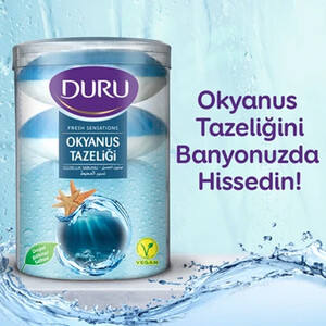 صابون کرمی دورو مدل لیوانی (دو رنگ) با رایحه اقیانوس بسته ۴ عددی وزن ۴۰۰ گرم