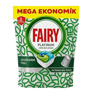 قرص ماشین ظرفشویی فیری مدل Platinum تمیزکننده و براق‌کننده قوی بسته ۸۱ عددی