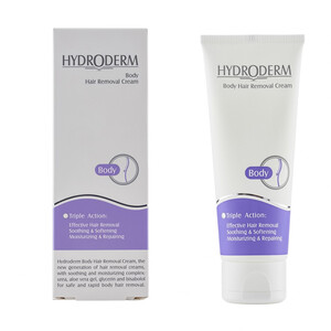 کرم موبر بدن هیدرودرم با کمپلکس مرطوب کننده و التیام بخش حجم ۷۵ میل