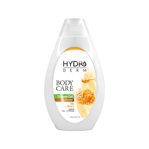 شامپو بدن کرمی هیدرودرم حاوی عصاره شیر و عسل PH متعادل حجم ۵۰۰ میل