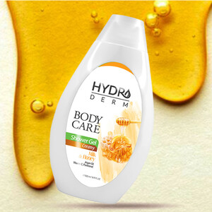 شامپو بدن کرمی هیدرودرم حاوی عصاره شیر و عسل PH متعادل حجم ۵۰۰ میل