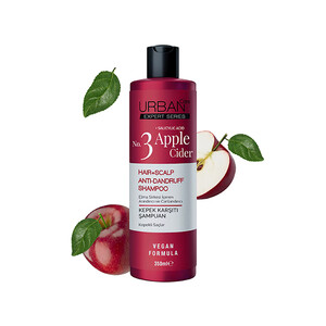 شامپو ضد شوره و لایه بردار اوربن کر حاوی سرکه سیب مناسب کف سر دارای شوره و خارش حجم ۳۵۰ میل