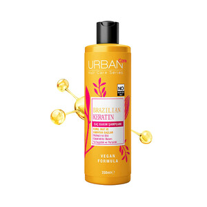 شامپو صاف کننده و ترمیم کننده اوربن کر مدل Brazilian Keratin حاوی کراتین مناسب موهای خشک و وزدار حجم ۳۵۰ میل