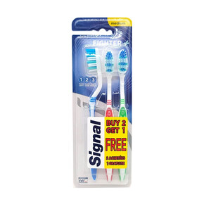 مسواک 3 کاره سیگنال برس مدیوم بسته 3 عددی ( تنوع رنگ رندوم )