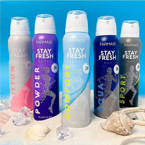 اسپری ضد تعریق ۲۴ ساعته مردانه فارماسی مدل Comfort با محافظت کامل و رایحه ملایم حجم ۱۵۰ میل