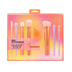 ست براش تخصصی صورت و چشم ریل تکنیک مدل Level Up مجهز به الیاف UltraPlush بسته ۸ عددی