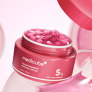 کرم کپسولی ضد لک و روشن کننده مدی کیوب مدل TXA Niacinamide Capsule با خاصیت جوانسازی وزن ۵۵ گرم