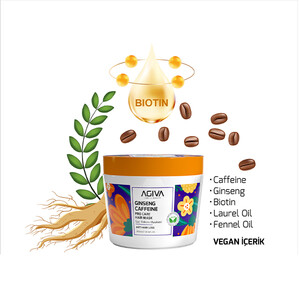ماسک مو ضد ریزش و تقویت‌کننده آگیوا مدل Ginseng Caffeine با خاصیت تحریک ریشه حجم ۳۰۰ میل