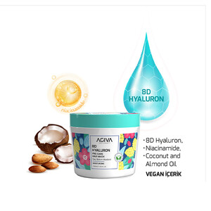 ماسک مو مرطوب کننده آگیوا مدل 8D Hyaluron با آبرسانی هشت لایه و حاوی روغن بادام حجم ۳۰۰ میل