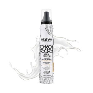 فوم حالت دهنده مو آگیوا مدل Milk Protein با عصاره پروتئین شیر و تقویت‌کننده حجم ۲۰۰ میل