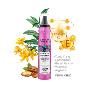 فوم حالت دهنده مو آگیوا مدل Ylang Ylang با نفوذ لیپوزومال و بازسازی کراتینه حجم ۲۰۰ میل