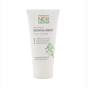 کرم ترک پا نئودرم با خاصیت ترمیم‌کننده پینه‌های سخت و رفع زبری پوست با عصاره حنا و نعنا حجم ۵۰ میل