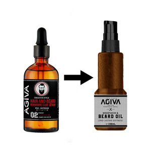 روغن تقویت‌کننده ریش و سبیل آگیوا مدل THE KING مناسب انواع موی صورت نرم‌کننده ماندگار و حالت‌دهنده حجم ۱۰۰ میل