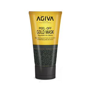 ماسک صورت لایه‌بردار آگیوا مدل PEEL OFF GOLD MASK مناسب انواع پوست بازسازی‌کننده و ضدجوش سرسیاه حجم ۱۵۰ میل
