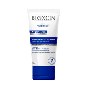 کرم مغذی و مرطوب‌کننده صورت بیوکسین مدل ATOPICARE CLINICAL مناسب پوست‌های بسیار خشک و حساس حجم ۵۰ میل