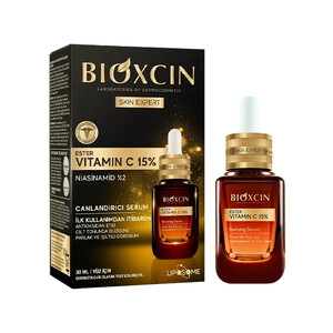 سرم روشن‌کننده و احیاکننده صورت بیوکسین مدل ESTER VITAMIN C 15% حاوی ۲٪ نیاسینامید حجم ۳۰ میل