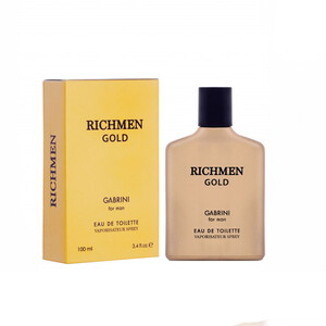 ادو تویلت مردانه گابرینی مدل RICHMEN GOLD با نت‌های خنک و چوبی ماندگار حجم ۱۰۰ میل
