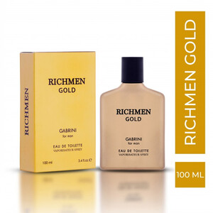 ادو تویلت مردانه گابرینی مدل RICHMEN GOLD با نت‌های خنک و چوبی ماندگار حجم ۱۰۰ میل