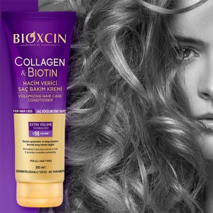 کرم موی حجم‌دهنده و نرم‌کننده بیوکسین مدل COLLAGEN &amp; BIOTIN با تکنولوژی EXTRA VOLUME حاوی ترکیبات ضد ریزش حجم ۲۵۰ میل