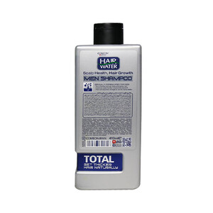 شامپو تقویت‌کننده و ضد شوره مردانه هیر واتر مدل TOTAL حاوی کافئین و ویتامین‌های B+E+Zinc حجم ۴۱۰ میل