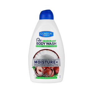شامپو بدن کرمی و آبرسان کامان مدل MOISTURE+ حاوی عصاره نارگیل مناسب پوست‌های خشک و حساس با خاصیت دئودورانت حجم ۵۱۰ میل