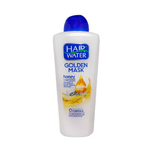 ماسک موی مغذی و ضد گره با آبکشی هیر واتر مدل GOLDEN MASK حاوی عصاره عسل مناسب موهای خشک و وز شده حاوی روغن آرگان حجم ۴۰۰ میل