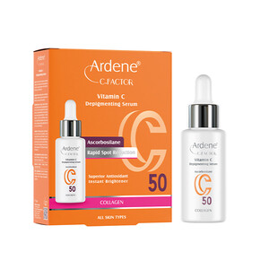 سرم روشن‌کننده و ضد لک قوی آردن سی فکتور مدل C50 COLLAGEN حاوی ویتامین C و کلاژن مناسب  پوست های دارای لک حجم ۳۰ میل