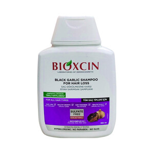 پک ۲ عددی شامپو ضد ریزش و تقویت‌کننده بیوکسین مدل BLACK GARLIC بدون سولفات حاوی عصاره سیر سیاه حجم ۶۰۰ میل