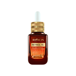 سرمِ جوانساز و بازسازی‌کننده‌یِ تخصصی بیوکسین مدل RETINOL 1% حاوی کمپلکسِ سرامید جهتِ رفعِ خطوطِ عمیق حجم ۳۰ میل