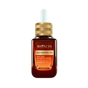 سرم تنظیم‌کننده‌یِ تناژ و شفاف‌کننده پوست بیوکسین مدل NIACINAMIDE 10% حاوی پانتنول و آلفا آربوتین جهتِ رفعِ لک حجم ۳۰ میل