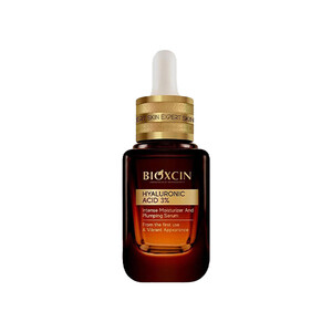 سرمِ آبرسانِ متمرکز و پُرکننده‌یِ تخصصی بیوکسین مدل HYALURONIC ACID 1.1% حاوی پانتنول جهتِ رفعِ خشکی و جوانسازی حجم ۳۰ میل
