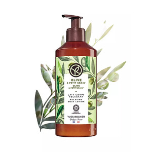 لوسیون بدن مغذی و آرامش‌بخش ایوروشه OLIVE حاوی عصاره زیتون و پتی‌گرین حجم ۳۹۰ میل