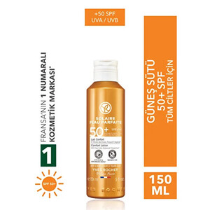 فلویید محافظت‌کننده و ضد پیری پوست ایوروشه SOLAIRE PEAU PARFAITE با SPF50 و مقاوم در برابر لک حجم ۱۵۰ میل