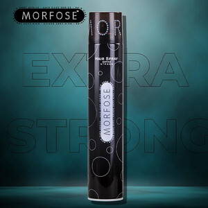 اسپری تثبیت‌کننده و درخشان‌کننده مو مورفوس مدل EXTRA STRONG با قدرت نگهدارندگی خیلی قوی و تثبیت ۲۴ ساعته حجم ۴۰۰ میل