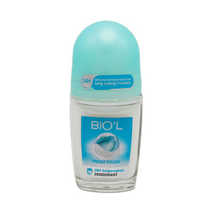 رول ضد تعریق و شفاف‌کننده پوست زنانه بیول مدل FRESH TOUCH ماندگاری ۲۴ ساعته و بدون ایجاد لکه روی لباس حجم ۵۰ میل