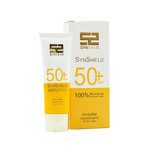 ضد آفتاب بدون رنگ ساین اسکین مدل SYN Shield ‌با SPF 50 مناسب انواع پوست‌ وضد حساسیت حجم ۵۰ میل